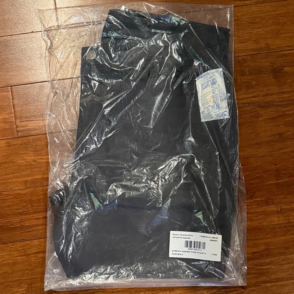 Bonobos Faded Black Stretch Washed Chino Athletic Asphalts 36/32